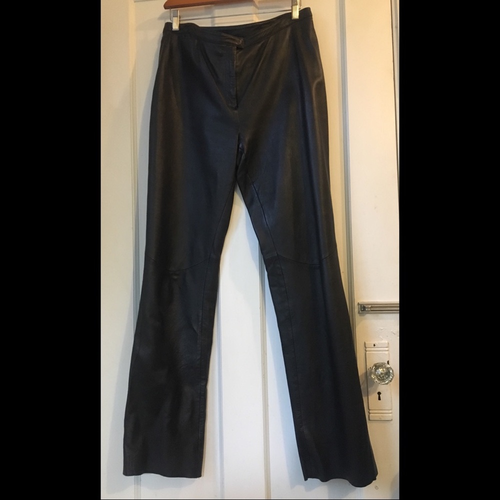 Express - Fitted Black Leather Pants